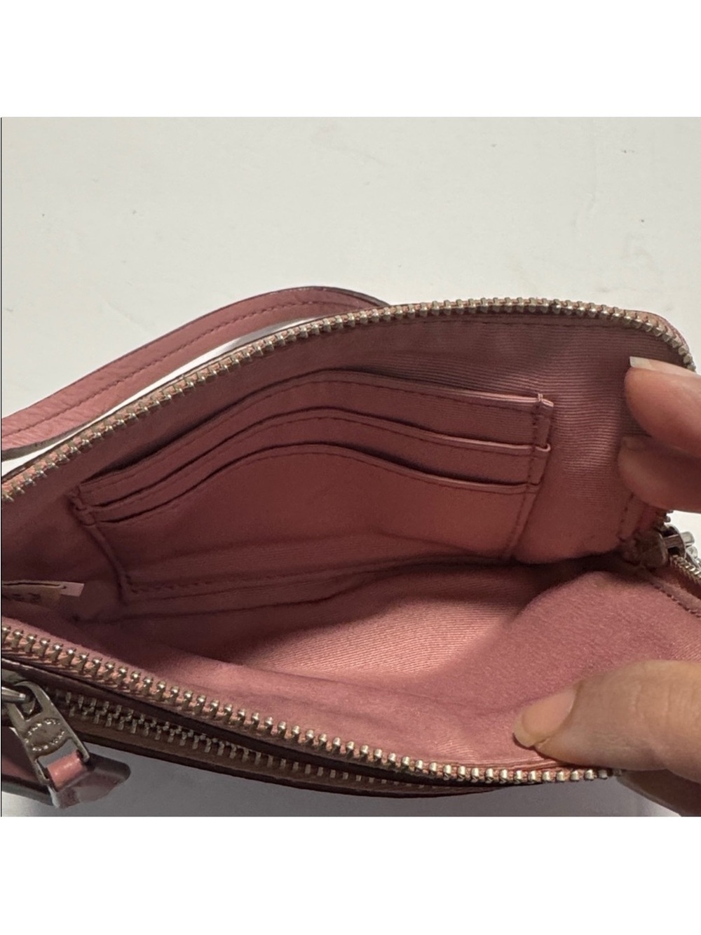 Coach Wristlet Leather 2 Zipper Pocket Small - Picture 4 of 8